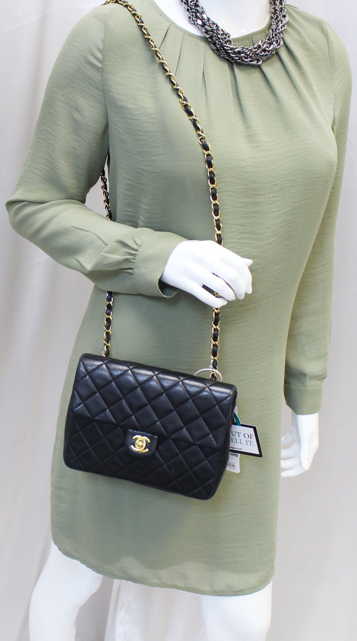 Chanel CC Classic Flap Leather Black Travel Bag