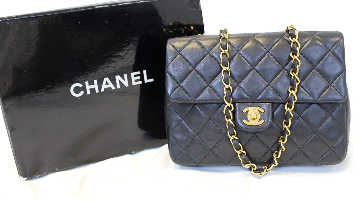 Chanel CC Classic Flap Leather Black Travel Bag