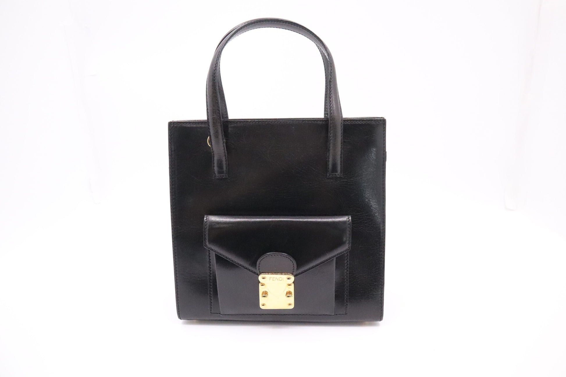 Fendi Way Handbag In Leather Black Travel Bag