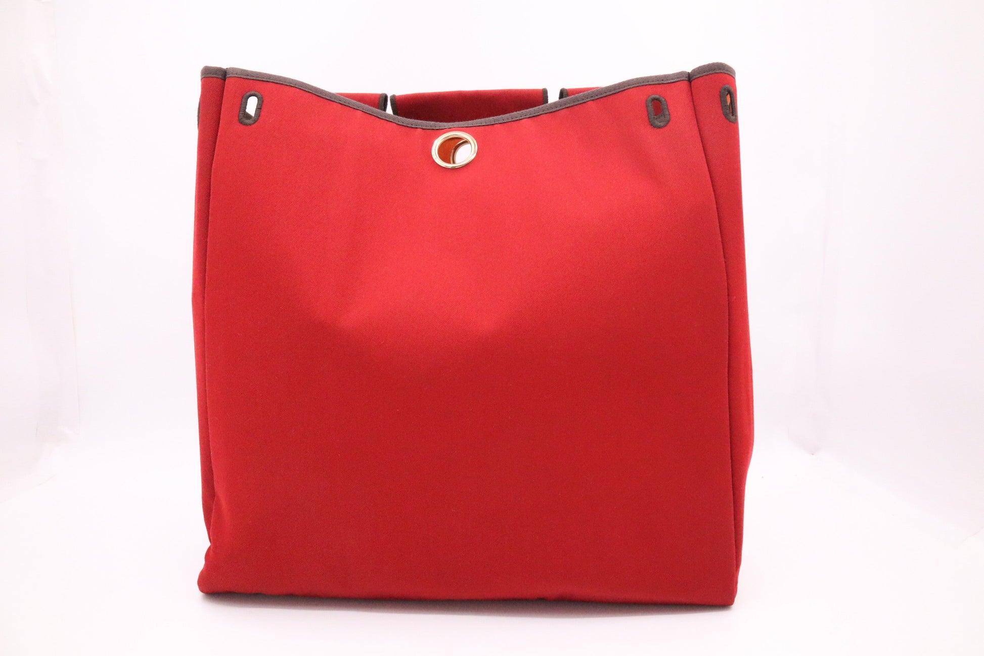 Hermes Herbag In & Orange Canvas Red Travel Bag