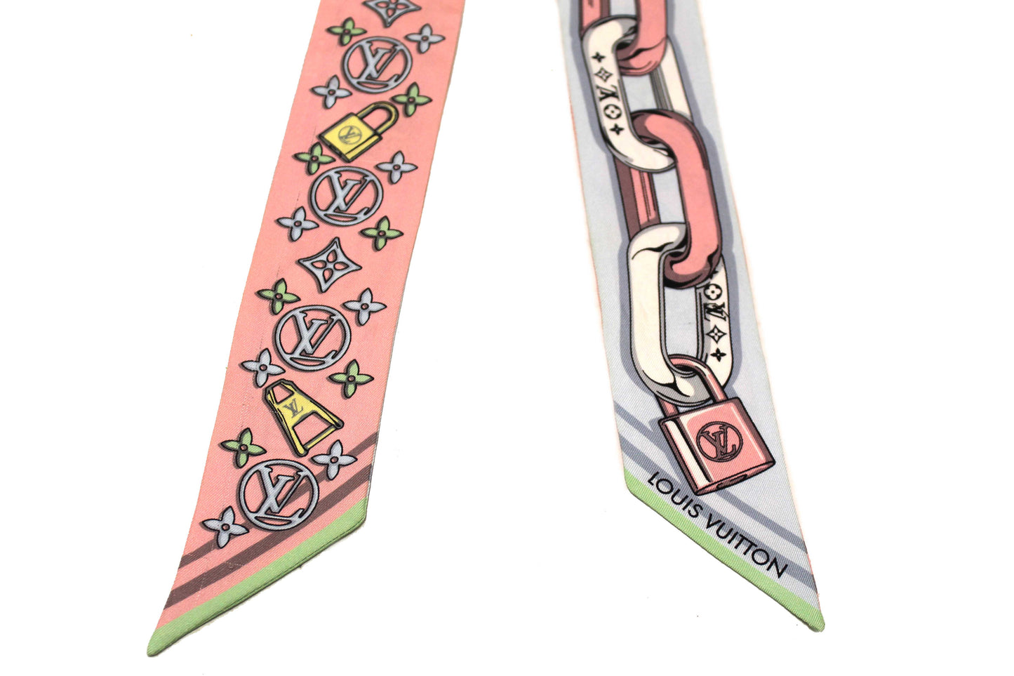 Louis Vuitton Blue/Pink Bejeweled BB Bandeau Scarf