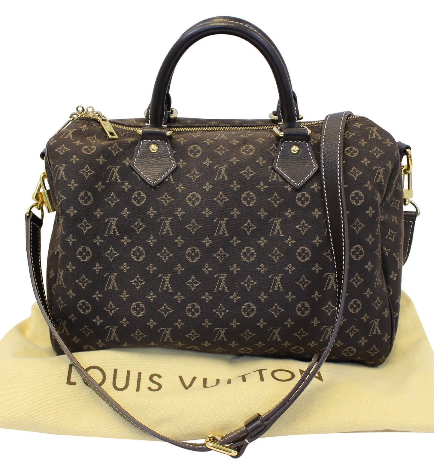 Louis Ebene Lin Speedy Bandouliere Satchel Bag Mini Travel Bag