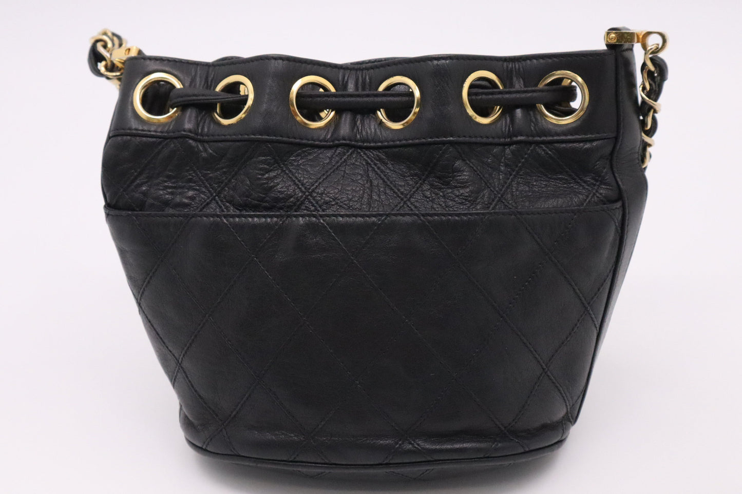 Chanel Bucket Black Leather Bucket Bag