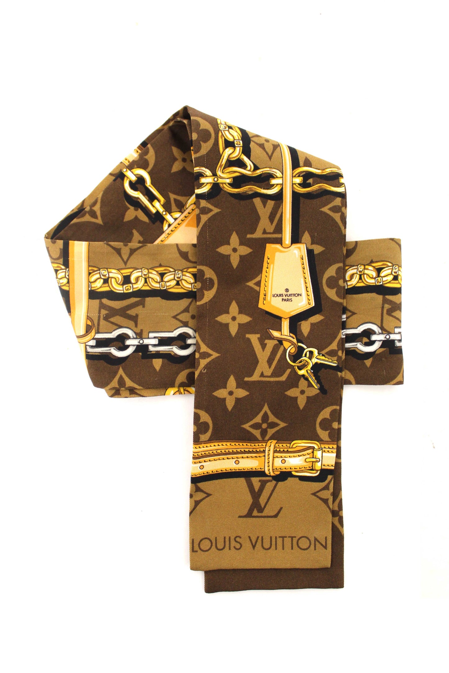 Louis Vuitton Brown Silk Monogram Confidential Bandeau Fashion Accessory
