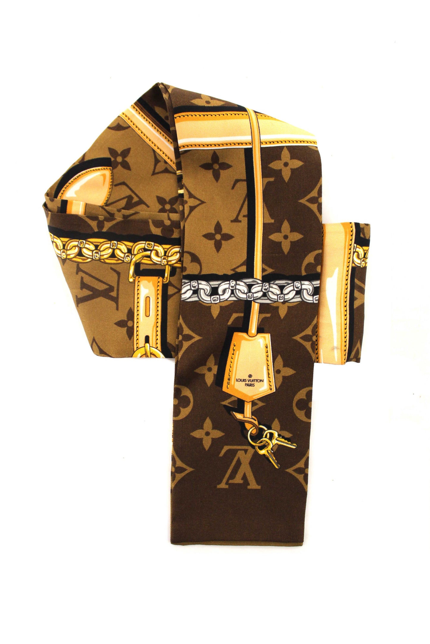 Louis Vuitton Brown Silk Monogram Confidential Bandeau Fashion Accessory