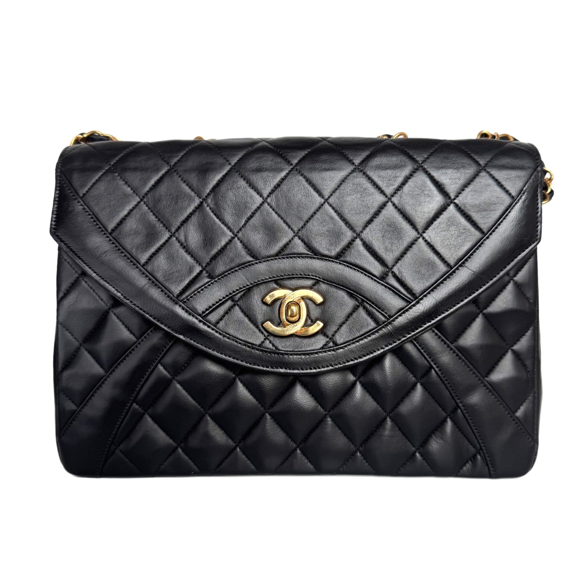 Chanel Quilted Lambskin Paris Limited Single Flap Black Gold Handbag