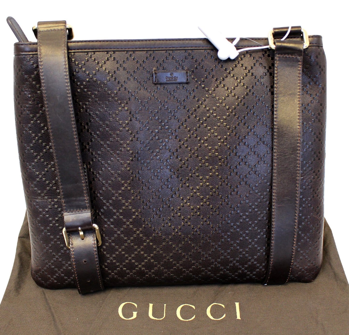 Gucci Hilary Lux Diamante Messenger Bag Leather Black Shoulder Bag