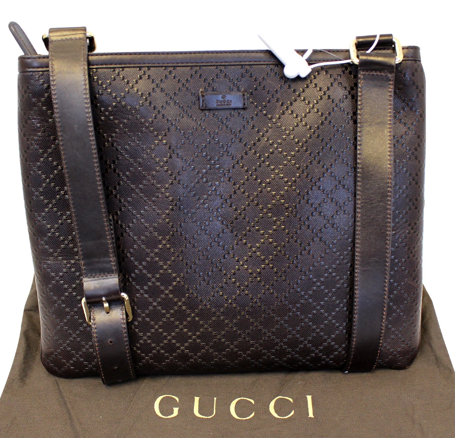Gucci Hilary Lux Diamante Messenger Bag Leather Black Shoulder Bag