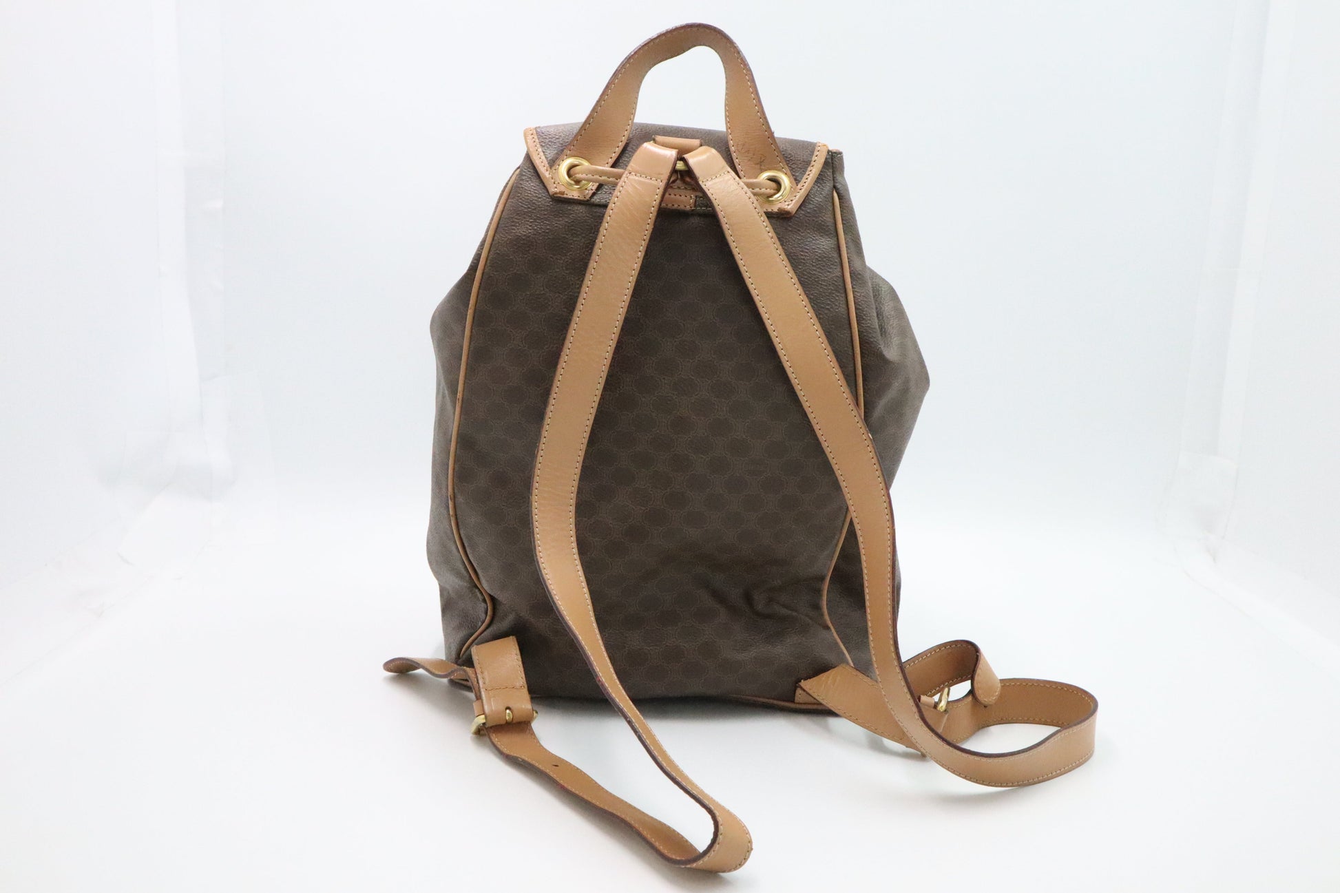 Celine Backpack In Macadam Handbag Canvas Brown