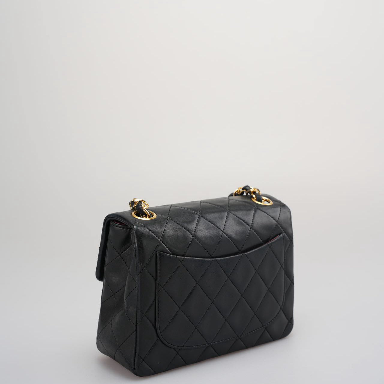 Chanel   Timeless Mini Square Classic Flap Bag In Black With 24K Gold Hardware
