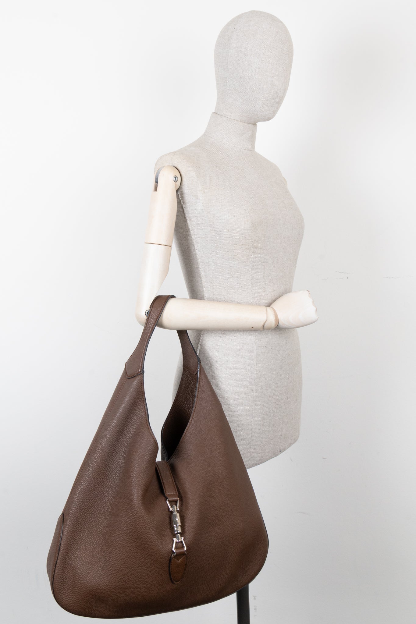 GUCCI Jackie Soft Hobo Bag Large Brown