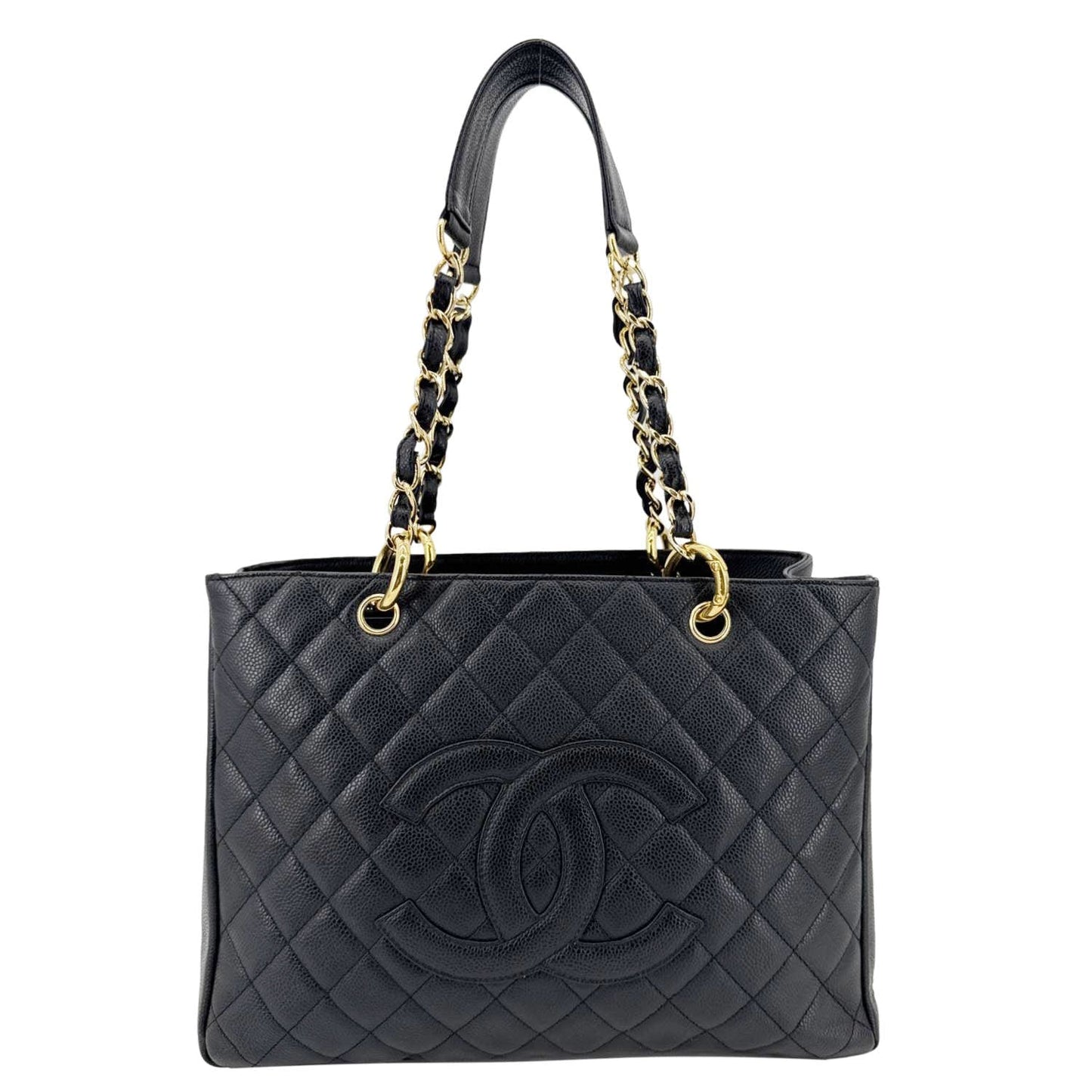 Chanel Grand Shopping Quilted Leather Black Travel Bag Shopping Tote