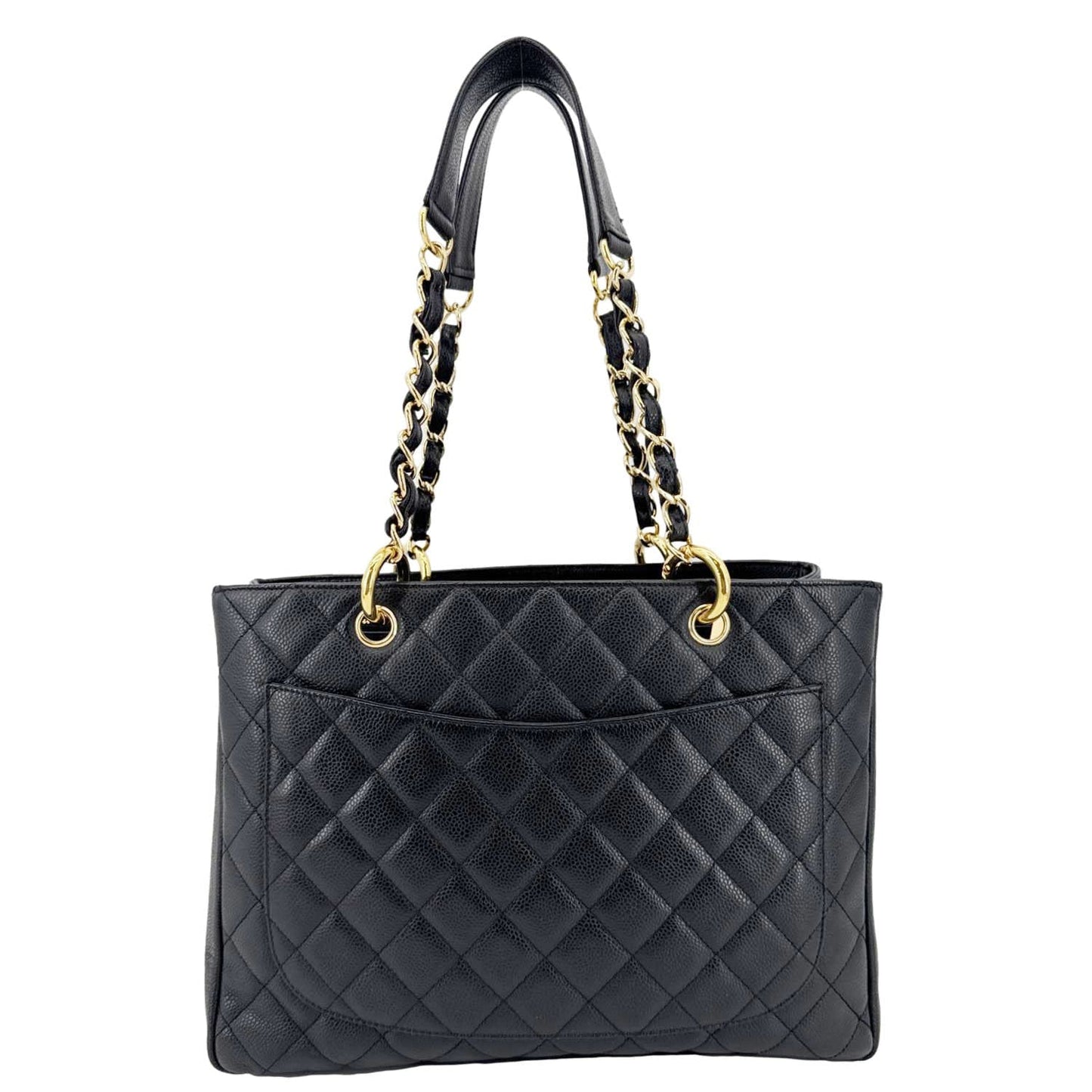 Chanel Grand Shopping Quilted Leather Black Travel Bag Shopping Tote