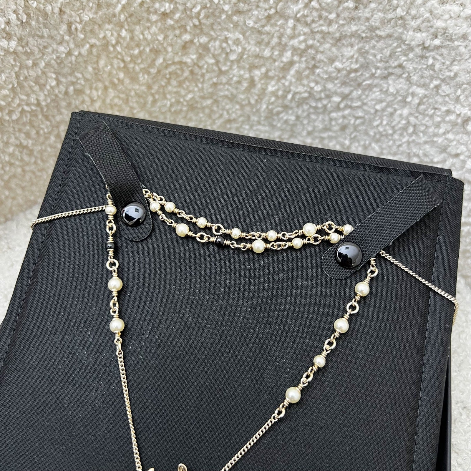 Chanel 26C Vip Bambi Deer Necklace with Pearls in Lghw