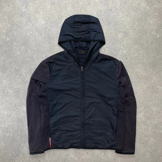 Prada Handbag Sport Panel Hoodie Nylon Navy