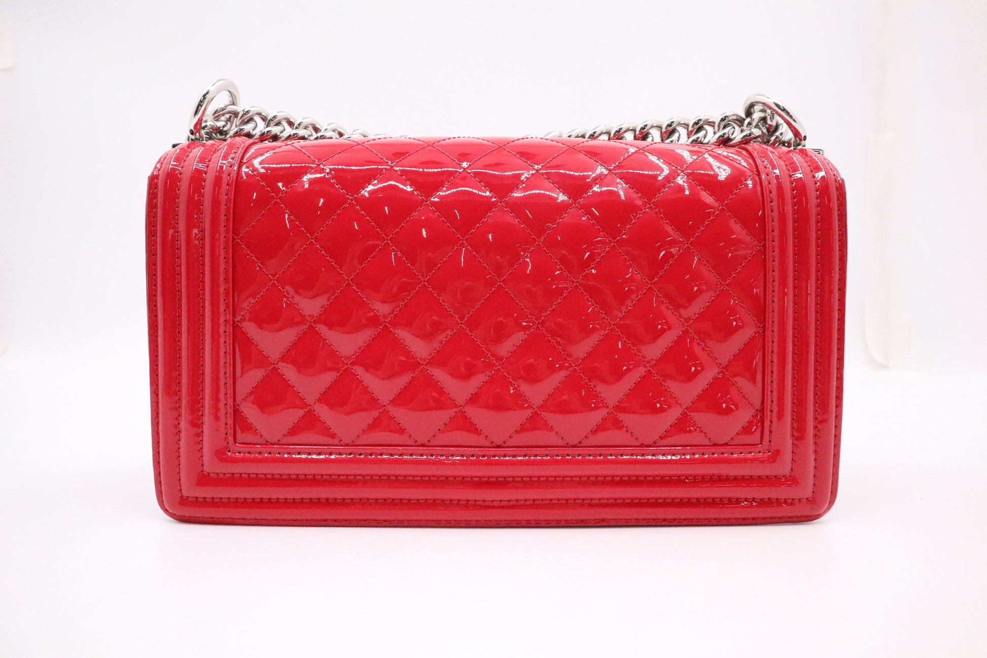 Chanel Boy Patent Pink Leather Handbag