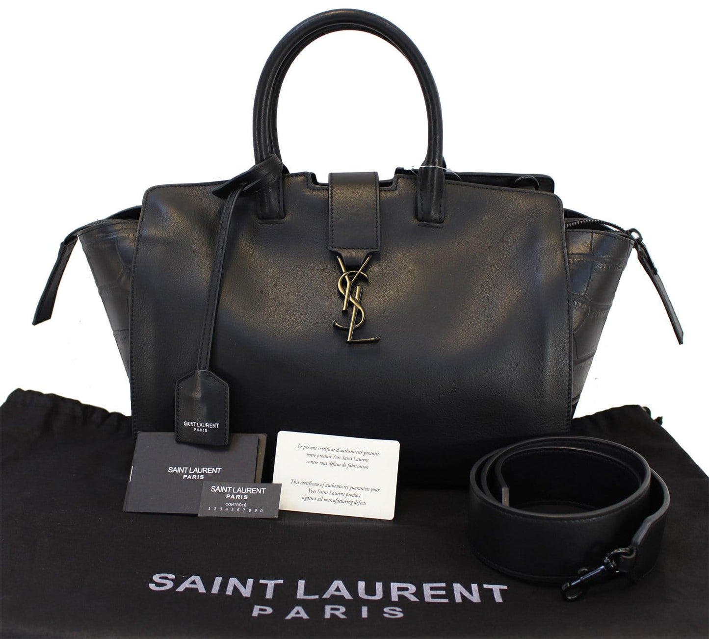 YSL Saint Laurent Paris Downtown 2Way Cabas Bag Satchel Bag
