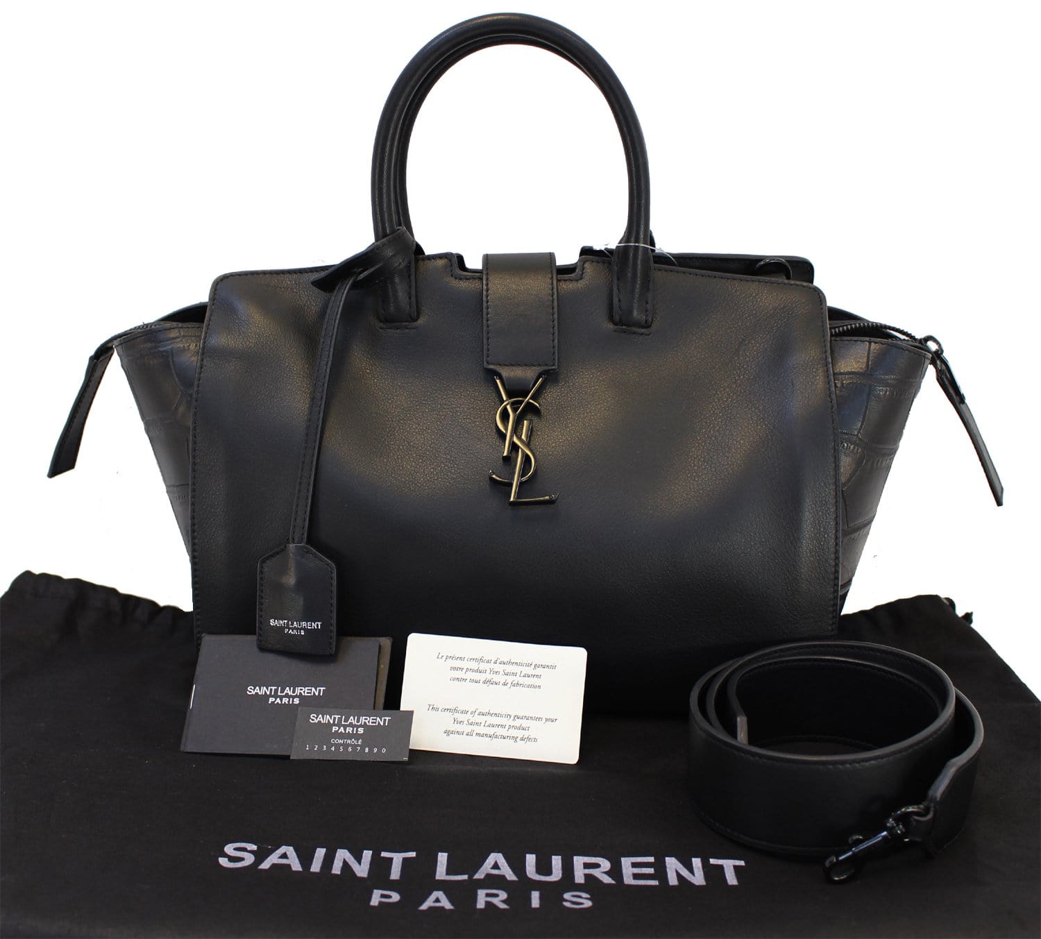 YSL Saint Laurent Paris Downtown 2Way Cabas Bag Satchel Bag