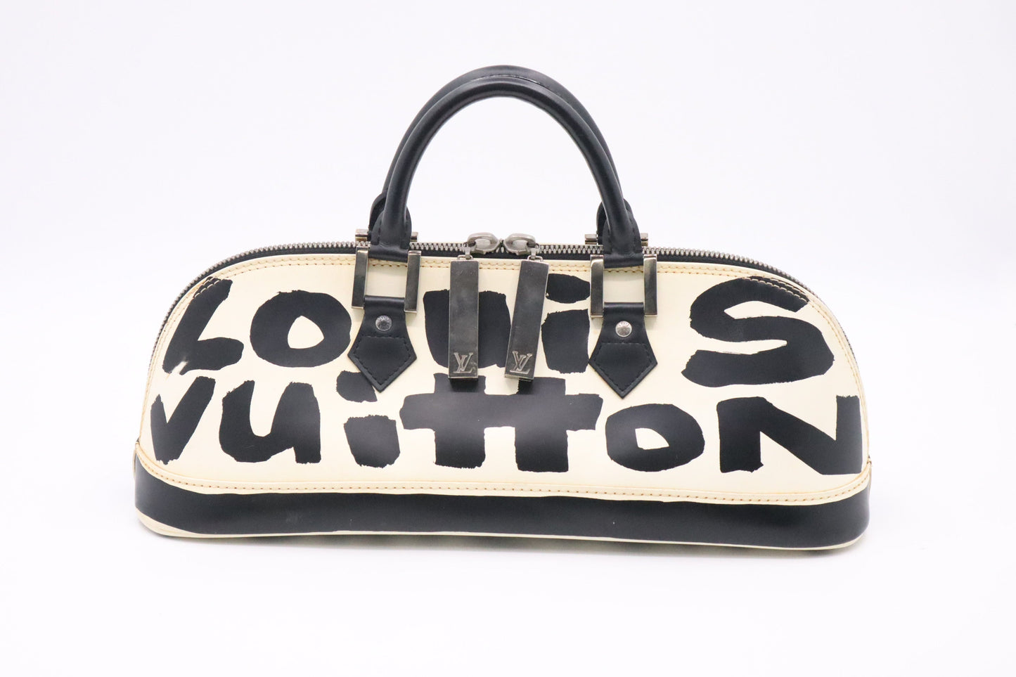 Louis Vuitton x Stephen Spro Alma Horizontal & Black White Leather Handbag