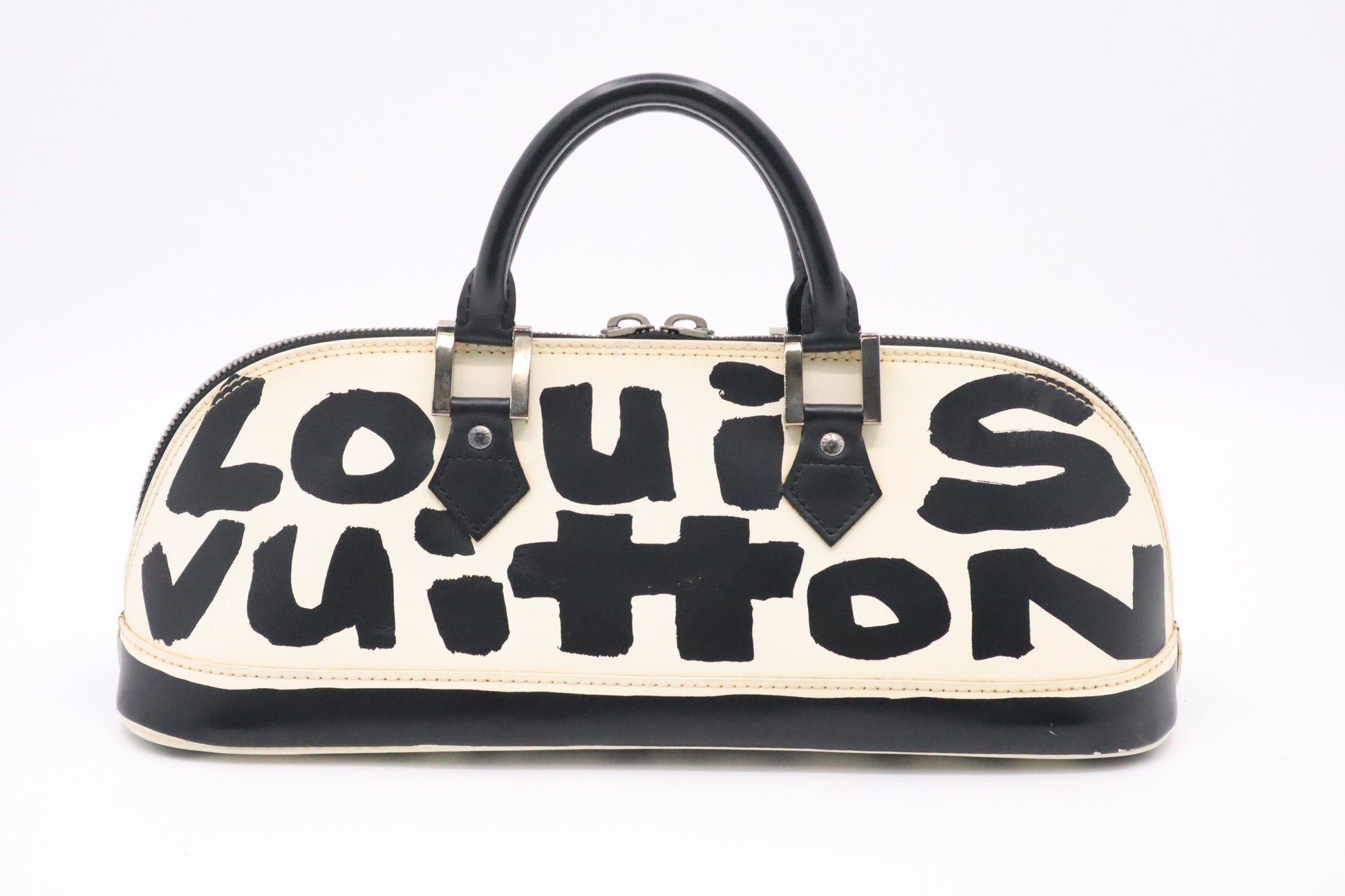 Louis Vuitton x Stephen Spro Alma Horizontal & Black White Leather Handbag