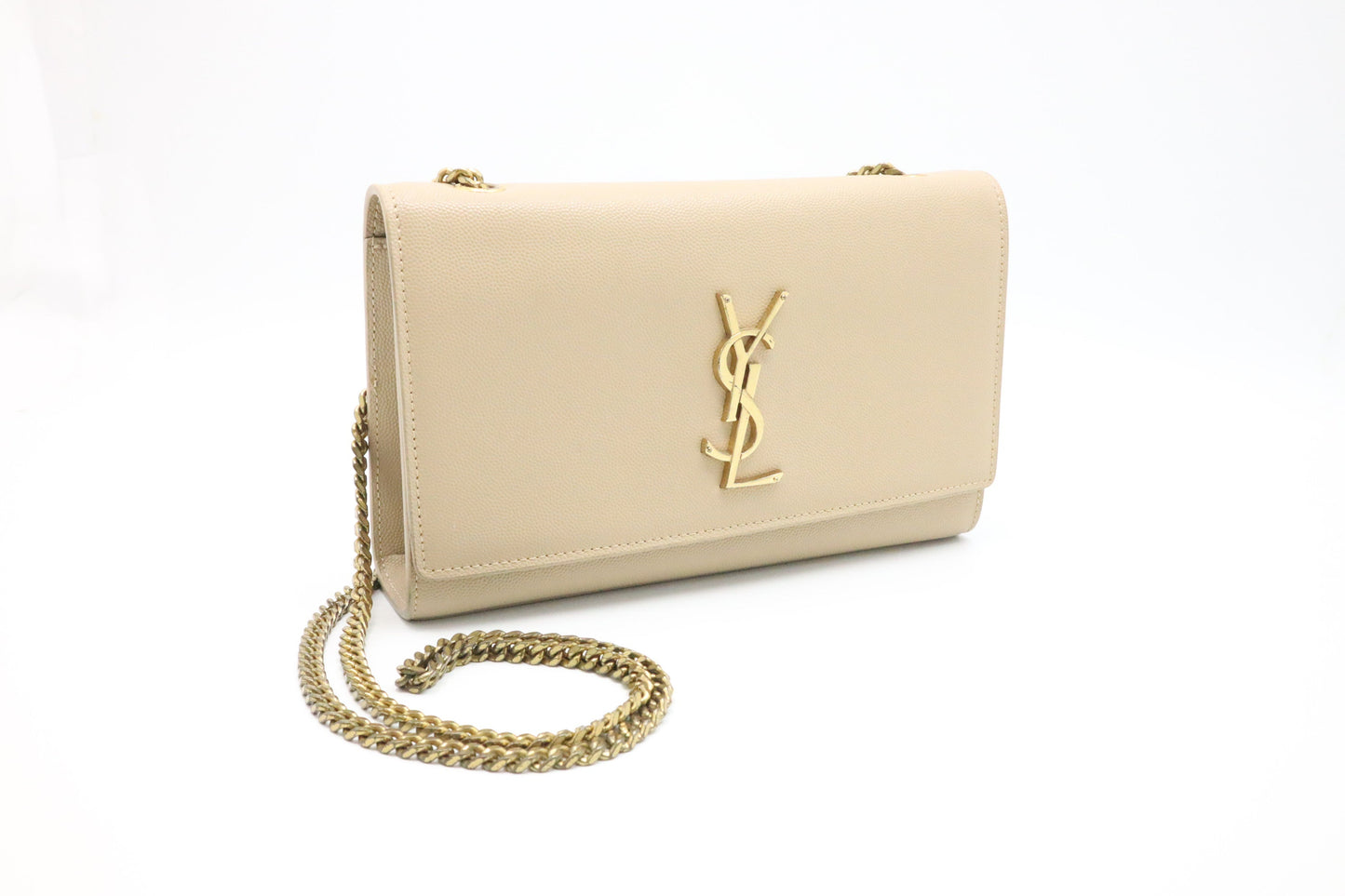 YSL Saint Laurent Kate In Grain De Poudre Travel Bag Leather Beige