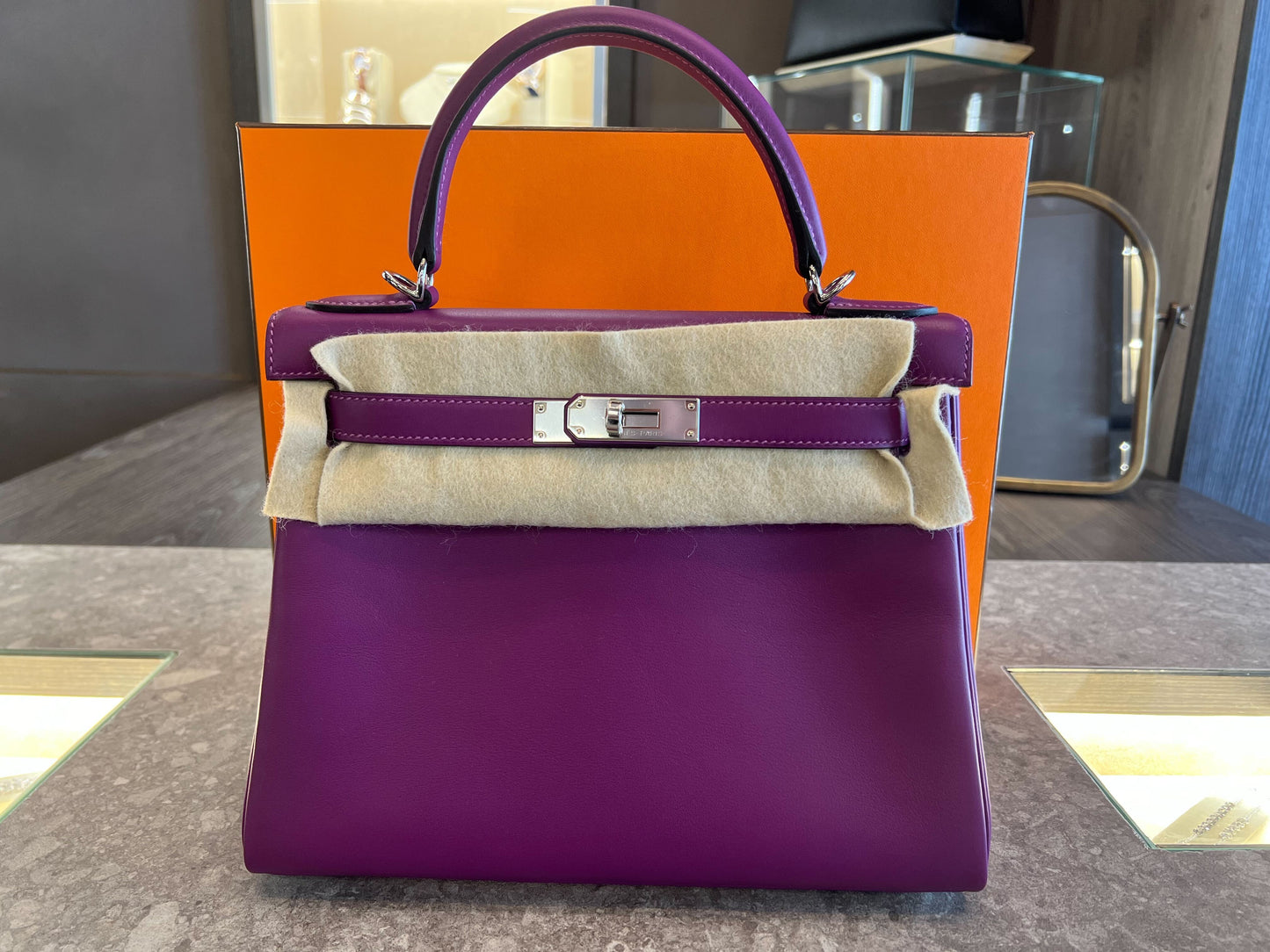 Gucci Hermes Kelly Retourne Veau Swift Anemone Handbag Travel Bag