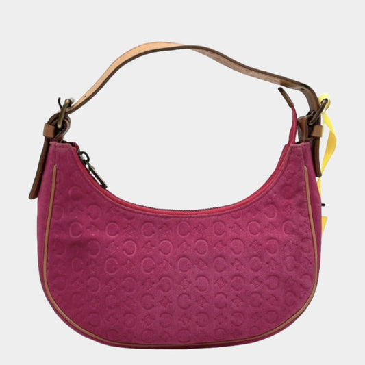 Celine Ava Hobo Fuschia Shoulder Bag Leather Suede