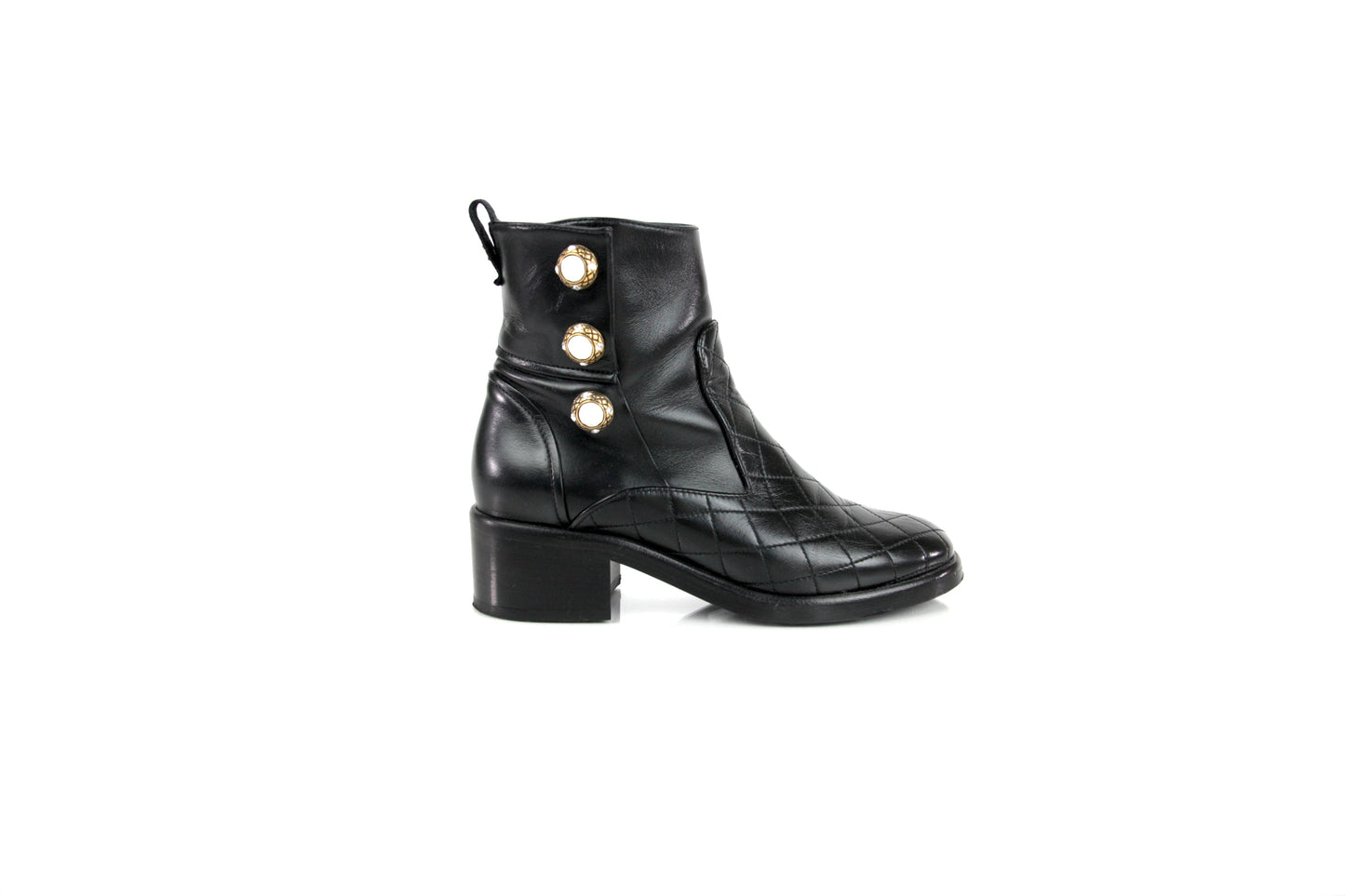 Chanel Quilted Ankle Zip Boots 37 for Women