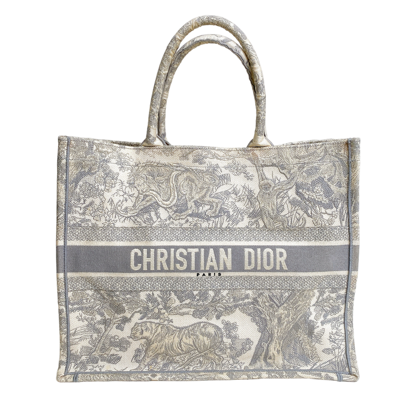 Dior Book Tote In Gray Large Tote Bag