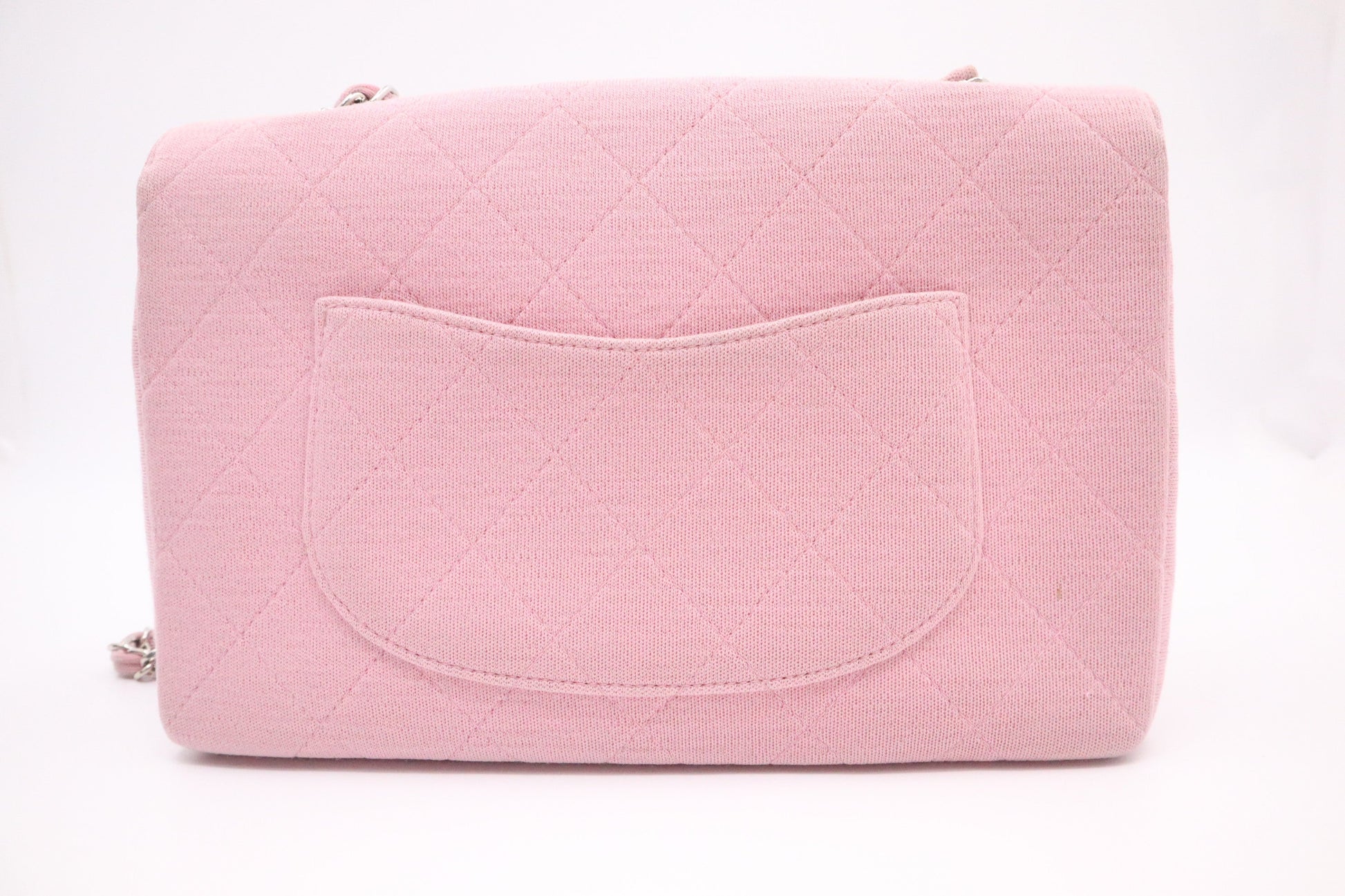Chanel Flap Cotton Pink Canvas Handbag