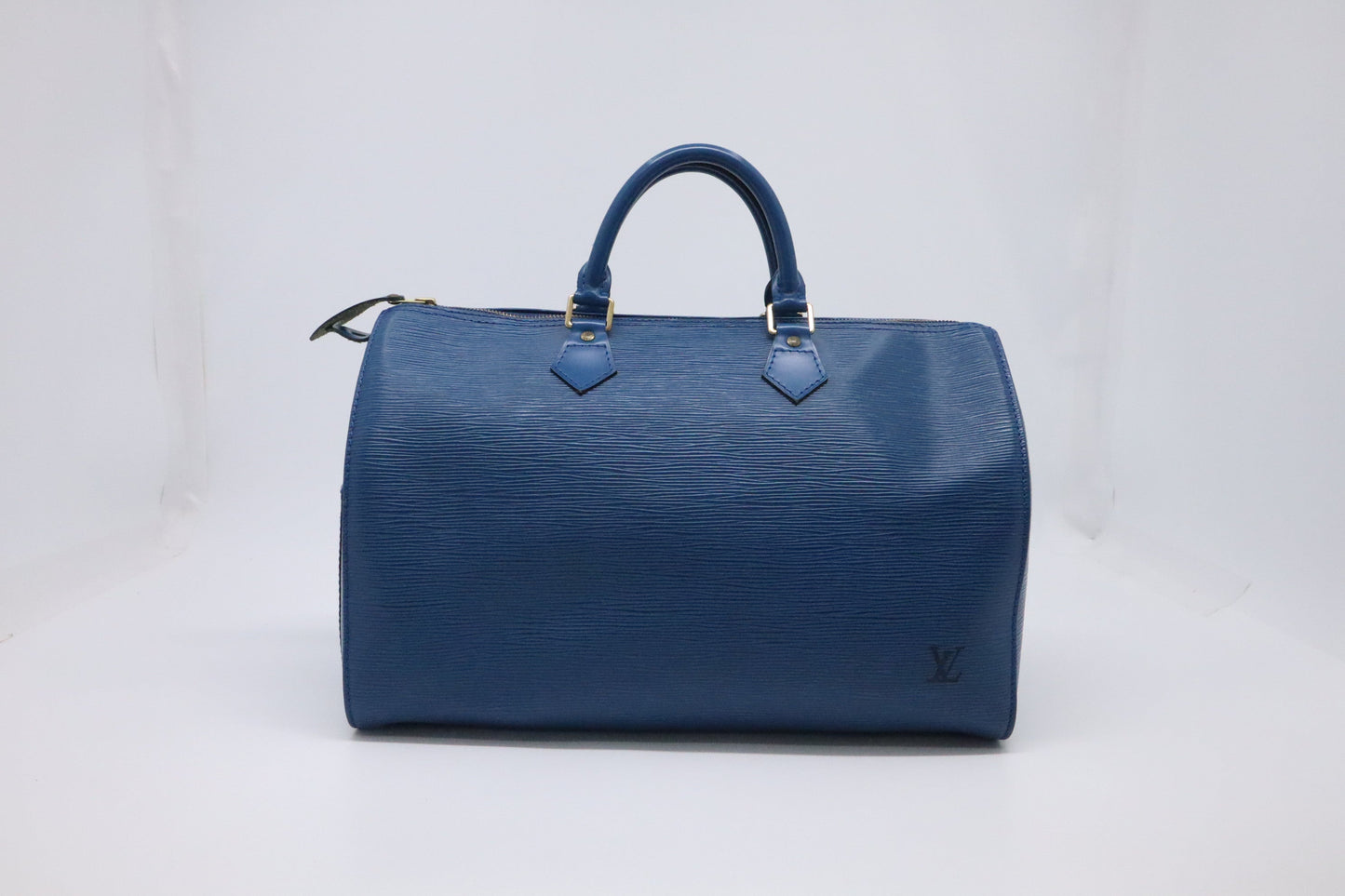 Louis Vuitton Speedy 35 Blue Leather Epi Handbag