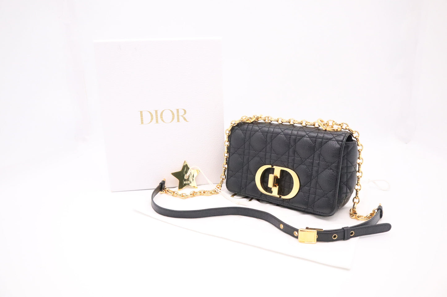 Dior Caro Crossbody In Cannage Handbag Leather Black Crossbody Bag