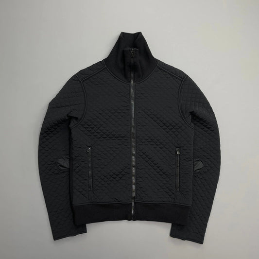 Prada Handbag Sport 00s Wool & Knit Hybrid Cardigan Nylon Quilted Black