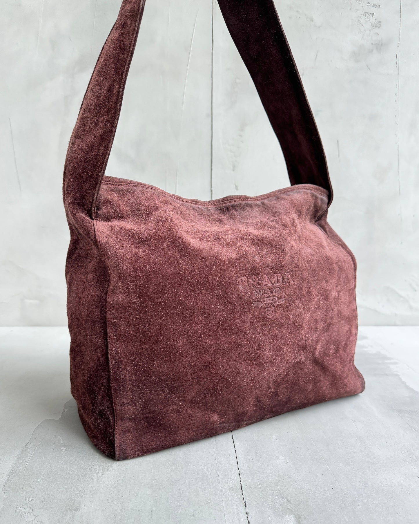 Prada Hobo Bag Leather Suede