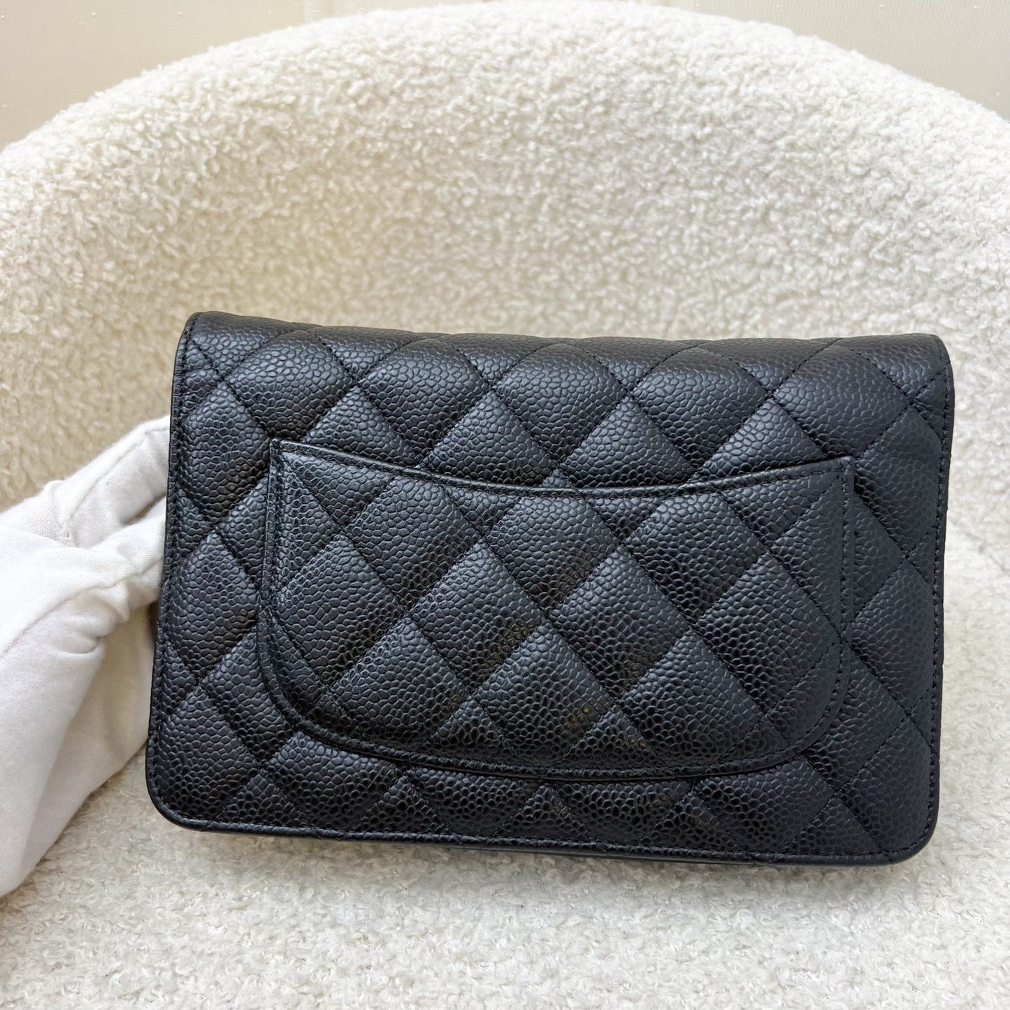 Chanel Classic Wallet on Chain WOC in Black Caviar and Ghw Handbag