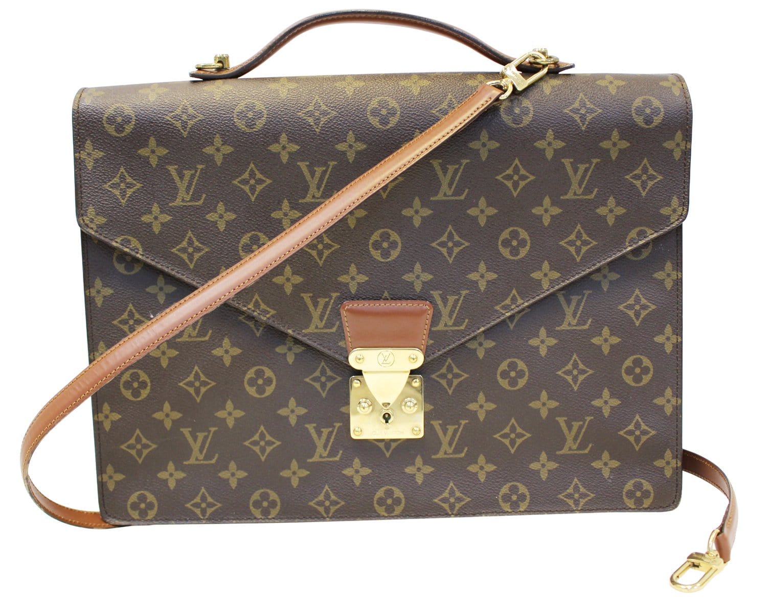 Louis Porte Documents Bandouliere Briefcase Shoulder Bag Monogram