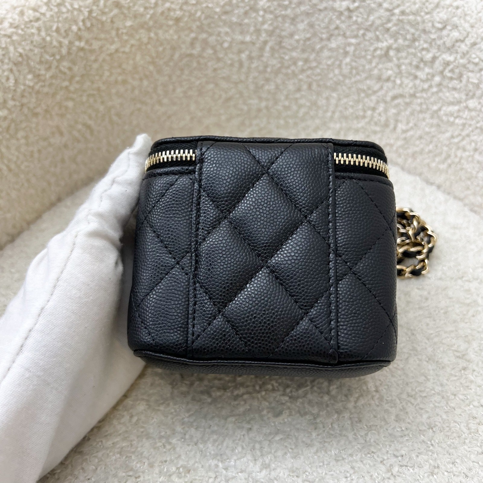 Chanel 20S Mini Cube Vanity In Black Caviar And Lghw Bag