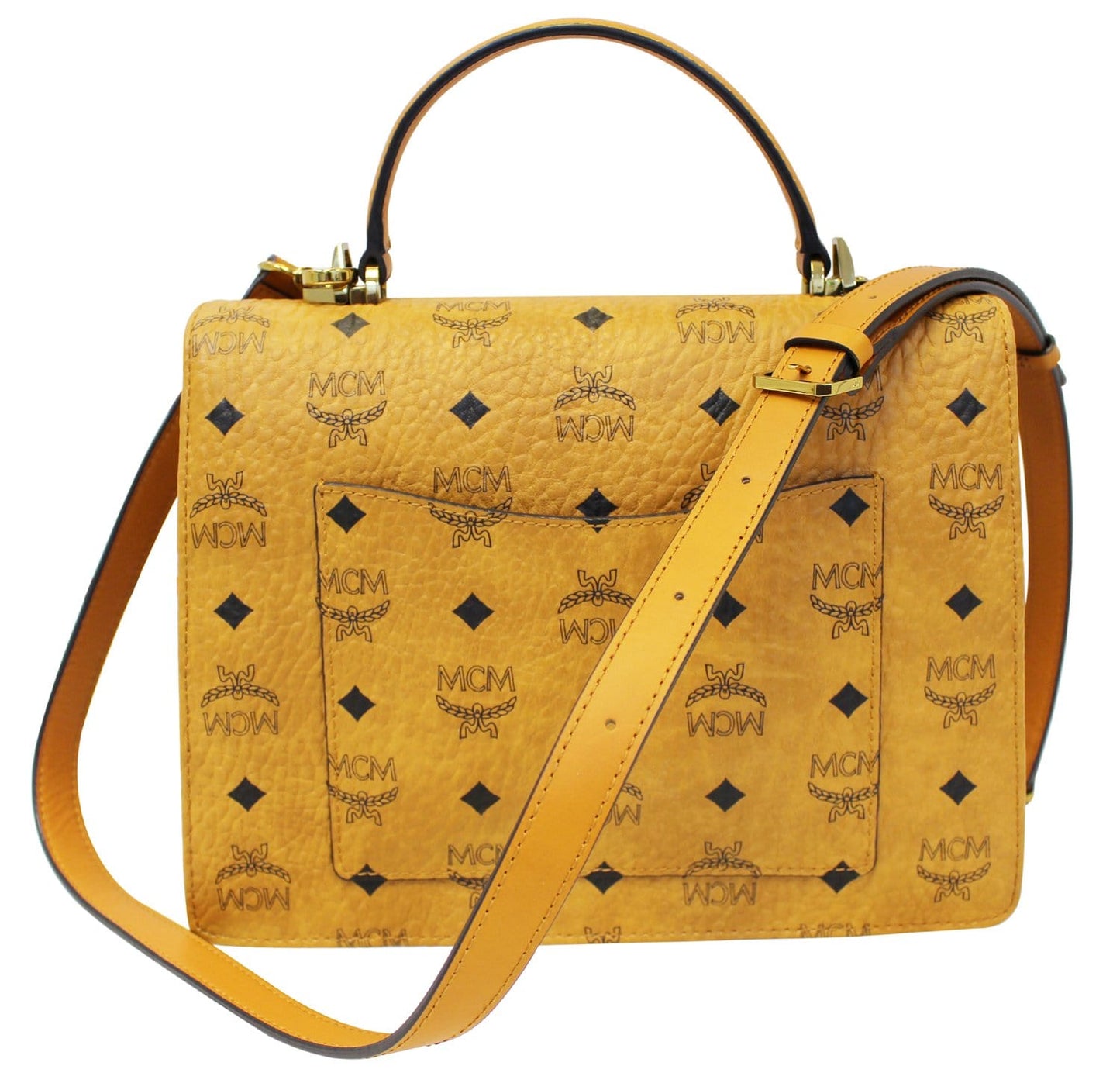 MCM Classic Satchel Bag Canvas Brown Shoulder Bag