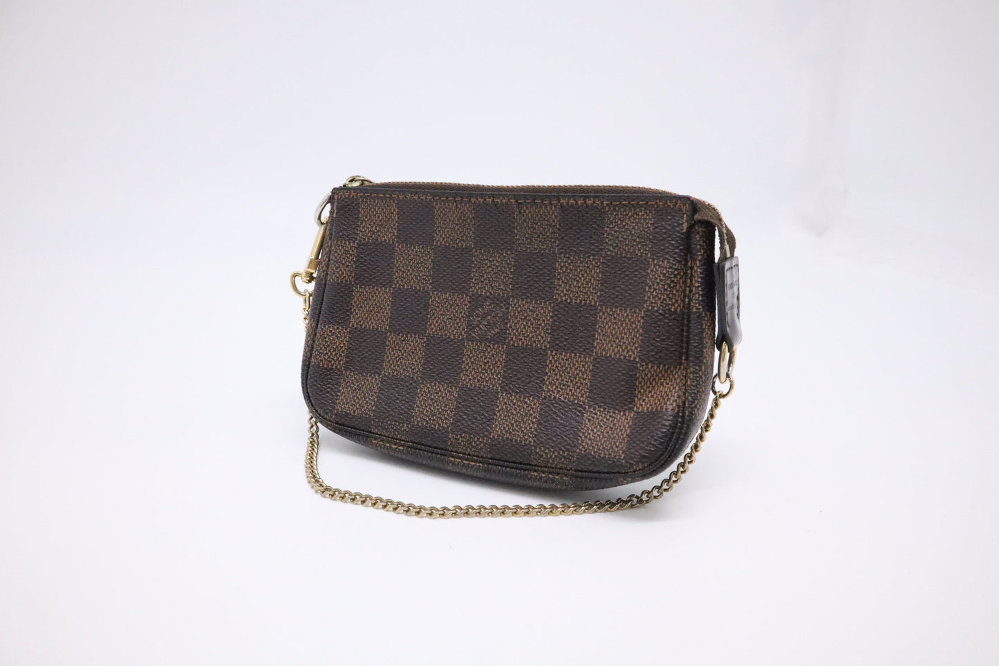 Louis Vuitton Pochette Accessoires Ebene Damier Canvas Clutch Bag Ebene Canvas