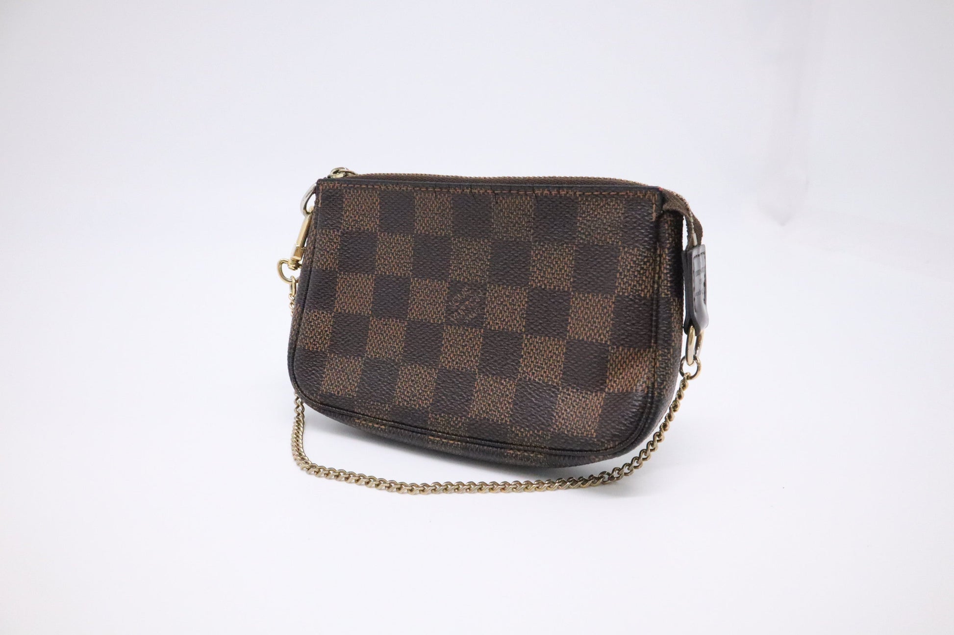 Louis Vuitton Pochette Accessoires Ebene Damier Canvas Clutch Bag Ebene Canvas