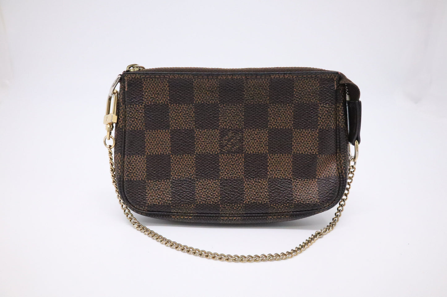 Louis Vuitton Pochette Accessoires Ebene Damier Canvas Clutch Bag Ebene Canvas