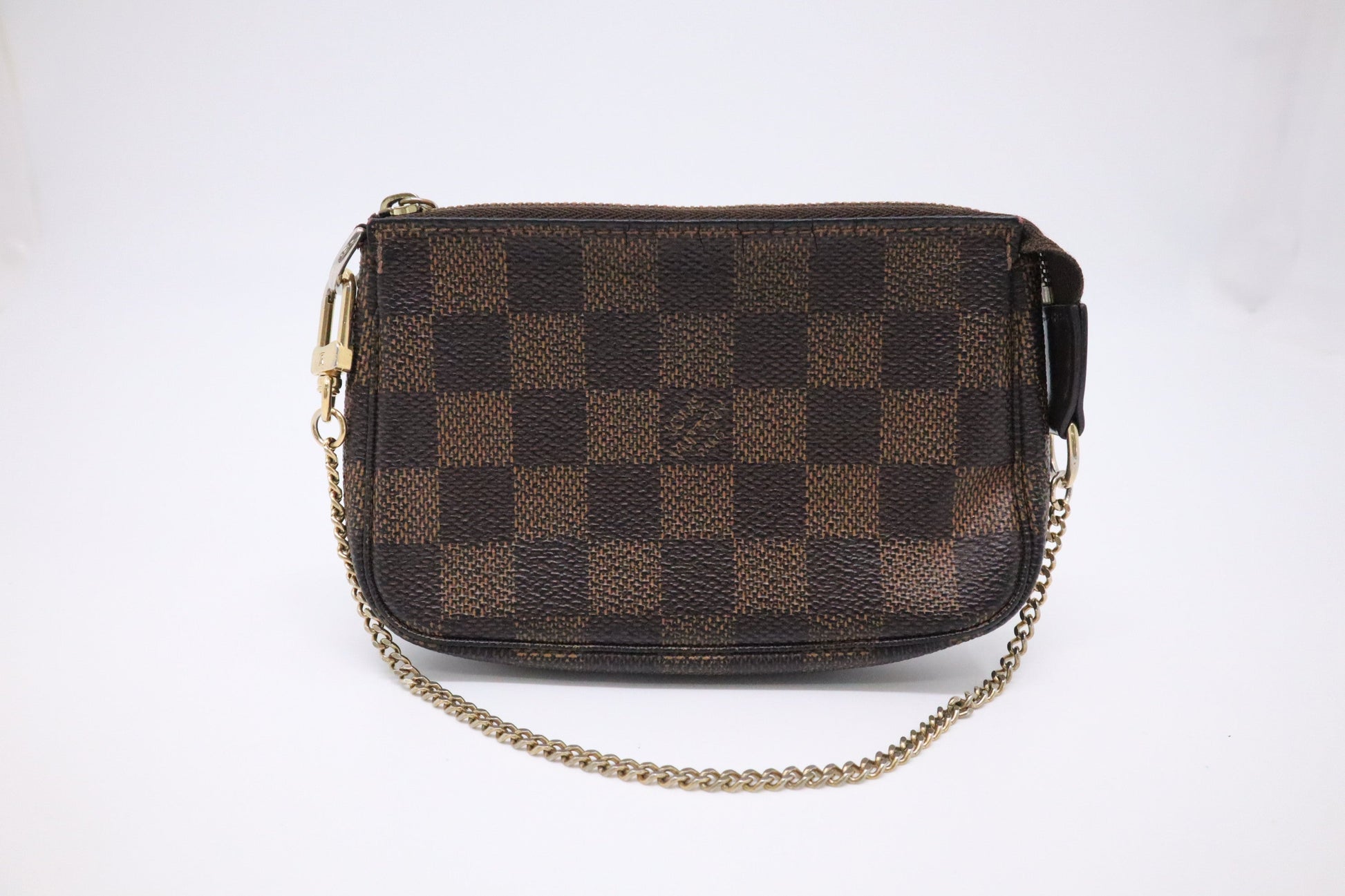 Louis Vuitton Pochette Accessoires Ebene Damier Canvas Clutch Bag Ebene Canvas