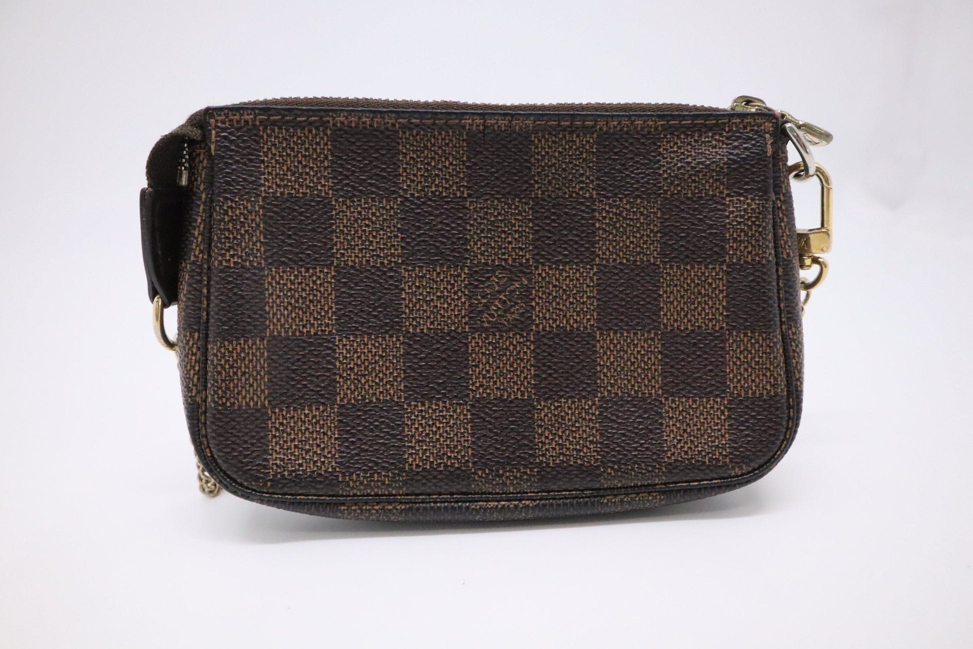 Louis Vuitton Pochette Accessoires Ebene Damier Canvas Clutch Bag Ebene Canvas