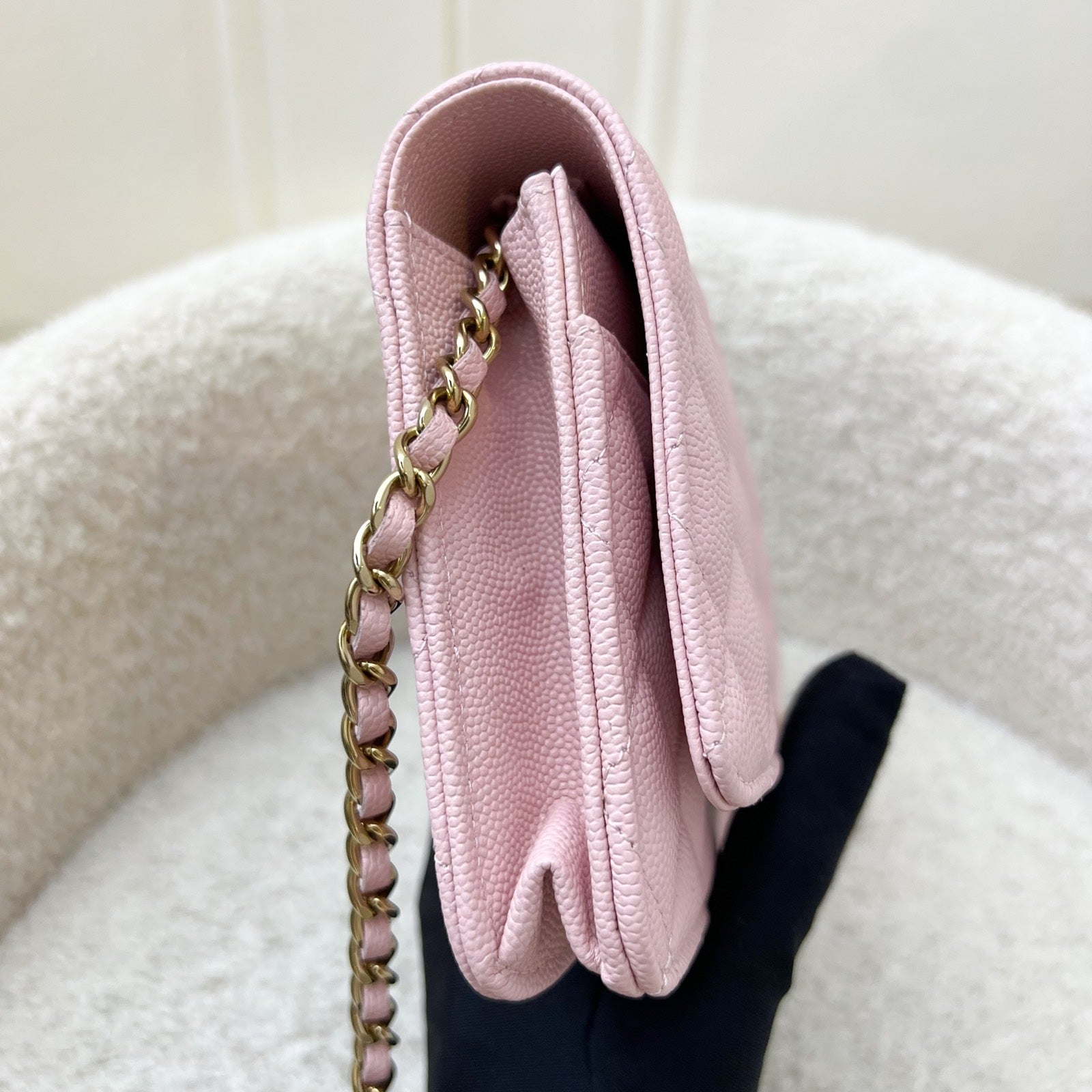 Chanel [Bn - Local Set - Dec ] Classic Wallet On Chain Woc In 22B Pink Caviar Lghw ( ) Bag