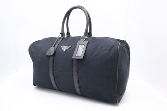 Prada Duffle Bag In Navy Canvas Nylon Travel Bag