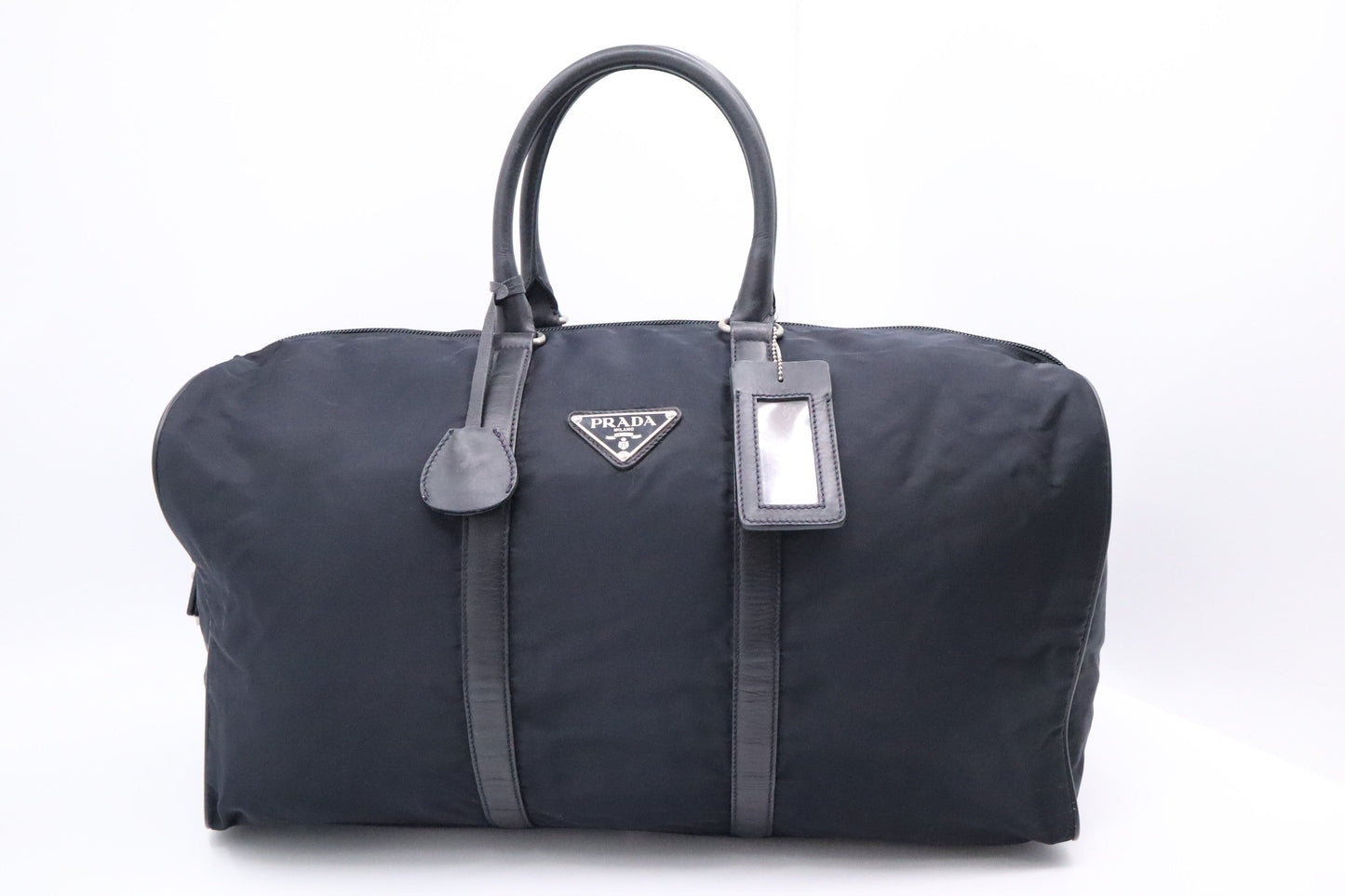 Prada Duffle Bag In Navy Canvas Nylon Travel Bag