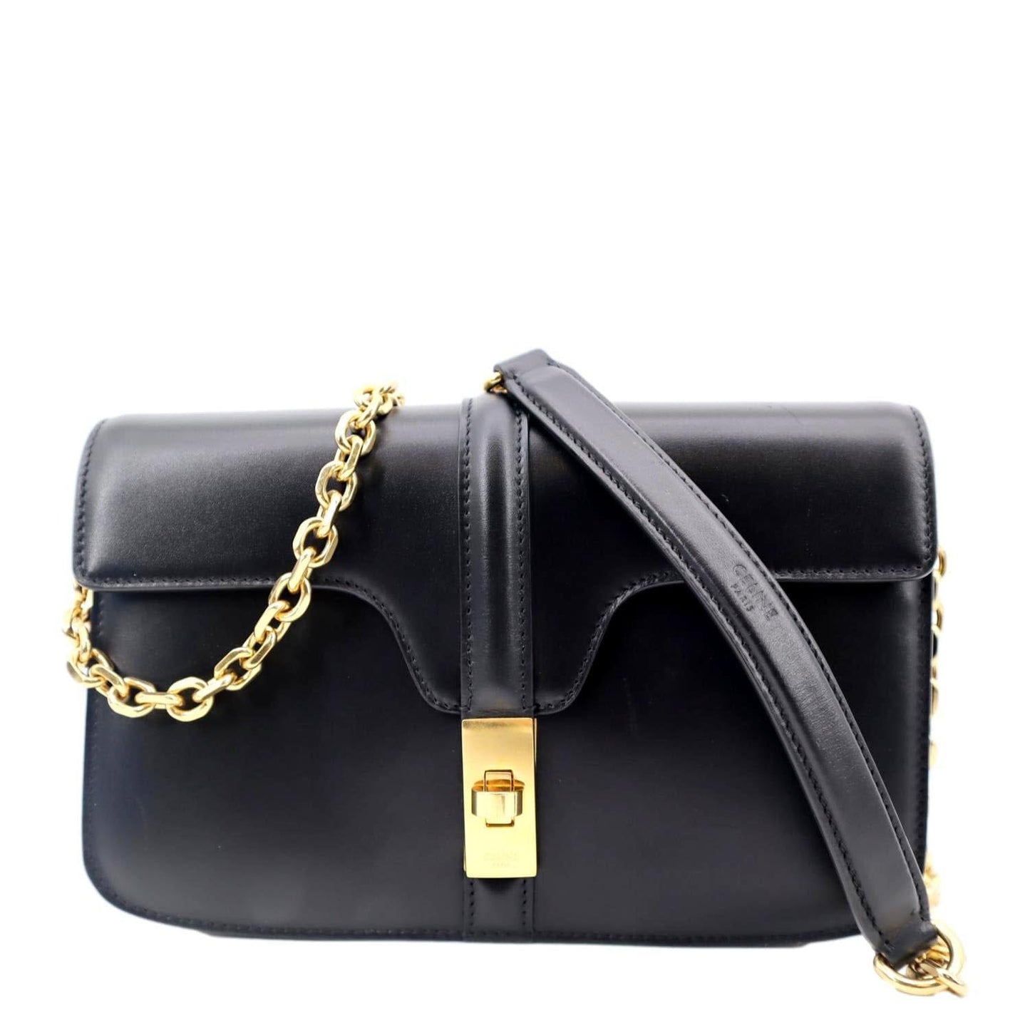 Satinated Calfskin Crossbody Chain Bag Leather Crossbody Bag