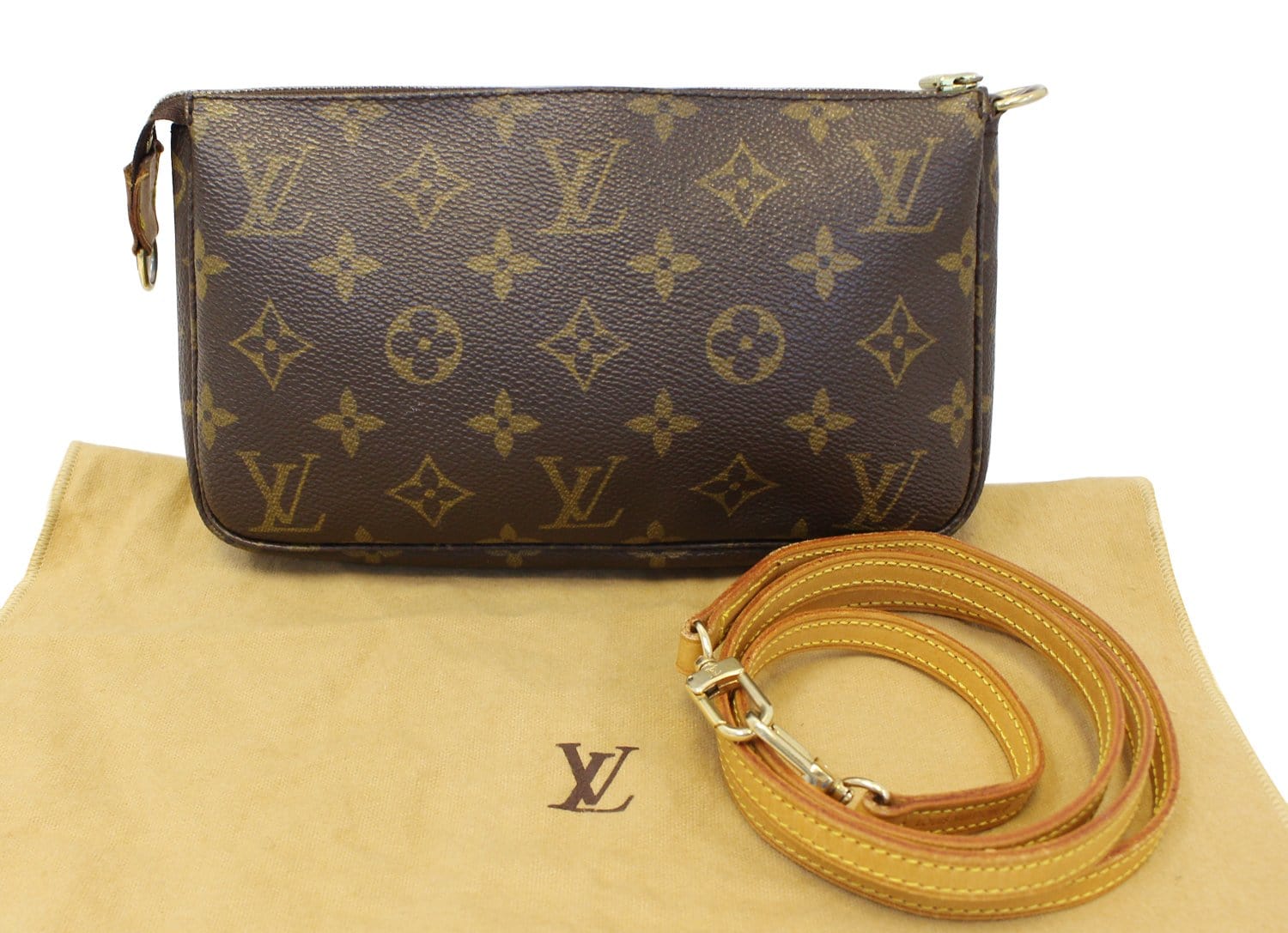 Louis Pochette Accessoires Long Shoulder Pouch Monogram Crossbody Bag