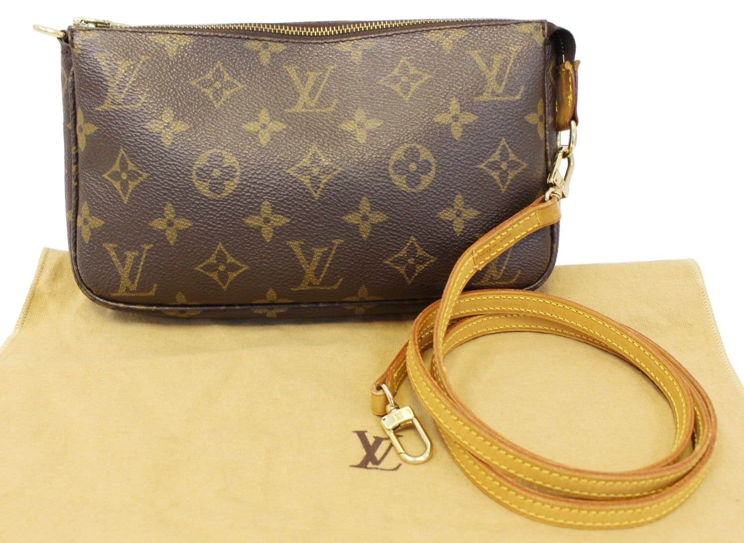 Louis Pochette Accessoires Long Shoulder Pouch Monogram Crossbody Bag