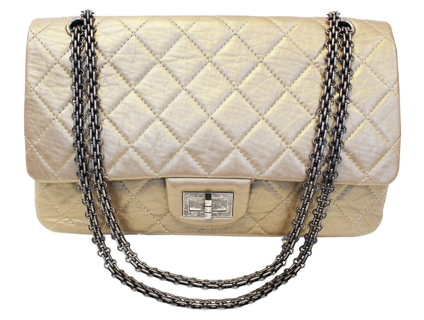 Chanel Bronze Reissue Classic Bag Leather Quilted Shoulder Bag
